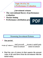 Topic 10 (Ch. 24) Portfolio Performance Evaluation