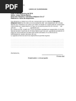 Carta de Suspension