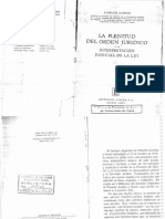 Cossio. La Plenitud Del Ordenamiento Jurídico y La Interpretación Judicial de La Ley