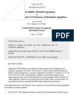 Willie Harris v. T.J. Forsyth and F. Christensen, 742 F.2d 1277, 11th Cir. (1984)