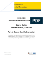 ECON1203 Business and Economic Statistics Part A Summer 2015-16