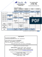 Aug 2016 Class Schedule