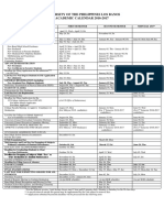 University of The Philippines Los Banos ACADEMIC CALENDAR 2016-2017