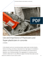 Role of Plasticizers and Super-Plasticizers in Concrete