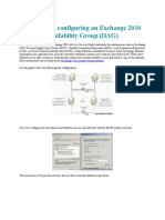 Creating and Configuring An Exchange 2010 Database Availability Group