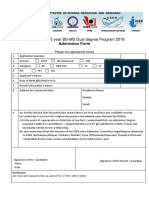 Admissions To 5 Year BS-MS Dual Degree Program 2016: Admission Form