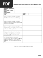 Post Training Effectiveness Form