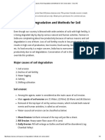 Causes of Soil Degradation and Methods For Soil Conservation