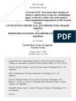 Livingston Chemicals, Incorporated v. Permviro Systems, Incorporated, 995 F.2d 1063, 4th Cir. (1993)