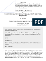 Alex R. Shoga v. U.S. Immigration & Naturalization Service, 37 F.3d 1495, 4th Cir. (1994)