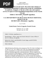 Edith E. McNairn v. U.S. Department of Health & Human Services, Office of The Secretary, Defendant, 850 F.2d 689, 4th Cir. (1988)