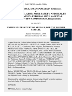 Eagle Energy, Incorporated v. Secretary of Labor Mine Safety and Health Administration Federal Mine Safety & Health Review Commission, 240 F.3d 319, 4th Cir. (2001)