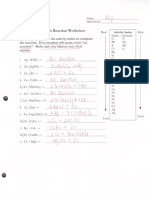 Single Replacement Reaction Worksheet Key