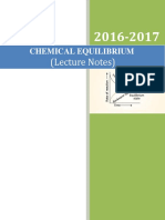 Chemical Equilibrium - Lecture Notes