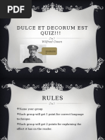 Dulce Et Decorum Est - Language Features Quiz