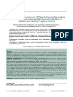 Comparison of Serum Levels of Vitamin D and Inflammatory Markers Between Women With Gestational Diabetes Mellitus and Healthy Pregnant Control