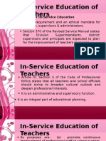 In-Service Education For Teachers