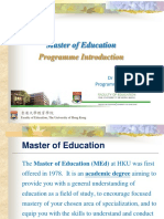 Master of Education: Programme Introduction