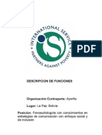 Descripcion de Funciones - Fonoaudiólogo para Aywiña