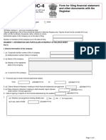 Form No. Aoc-4: Form For Filing Financial Statement and Other Documents With The Registrar