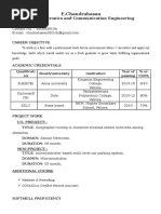 E.Chandrahasan: B.E Electronics and Communication Engineering