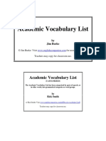 Academic Vocabulary List