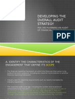 Developing The Overall Audit Strategy: Psa 300 Planning An Audit of Financial Statements