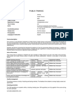 FIN104 Public Finance Course Syllabus