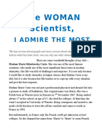 The Woman Scientist: I Admire The Most