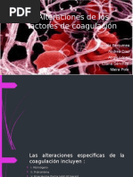 Alteraciones de Los Factores de Coagulación