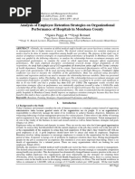 Analysis of Employee Retention Strategies On Organizational Performance of Hospitals in Mombasa County