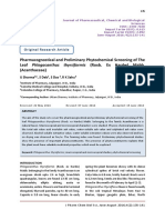 Pharmacognostical and Preliminary Phytochemical Screening of The Leaf Phlogacanthus Thyrsiformis (Roxb. Ex Hardw) Mabb. (Acanthaceae)