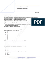 Summative Assessment - I Examination (2013-2014) Class VIII (Mathematics)