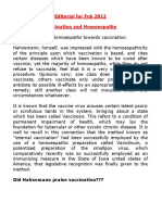 2012-02 Editorial For The Month of February 2012 (Vaccination and Homoeopathy)