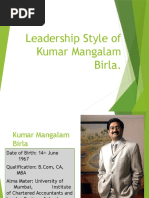 Leadership Style of Kumar Mangalam Birla