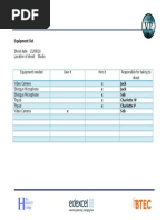 Equipment List