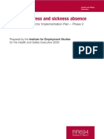 Managing Stress and Sickness Absence: Progress of The Sector Implementation Plan - Phase 2