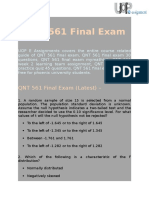 UOP E Assignments - QNT 561 Final Exam - Questions and Answers