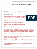 Section (1) : 1. With Respect To Loading Timber Cargo in Question A) Explain Under What Circumstances, Vessel Is Able To Load To Lumber Load Lines