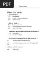 Syllabus of The Course:-: 1) Error Analysis