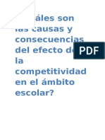 Cuáles Son Las Causas y Consecuencias de La Competitividad en El Ámbito Escolar