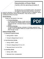 Lab#02: Characteristics of Power Diode: Objective: To Become Familiar With The Operating Principles of Power Diodes