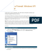 Setting Up A Firewall: Windows XP/ 2003 Server