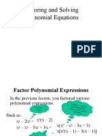 6.4-Factoring and Solving Polynomial Equations