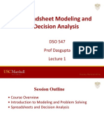 Lecture 1 - DSO 547 Spreadsheet Basics - Dasgupta