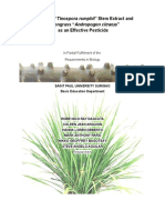 Pañgiauan "Tinospora Rumphii" Stem Extract and Lemongrass "Andropogon Citratus" As An Effective Pesticide