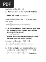 Applications (Sec 5.1 - 5.3) : y X The Interval 1 X e