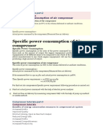 Specific Power Consumption of Air Compressor