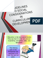 Guidelines To Social Considerations in Curriculum Development 1