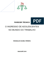 Parecer Técnico - O Ingresso de Adolescentes No Mundo Do Trabalho